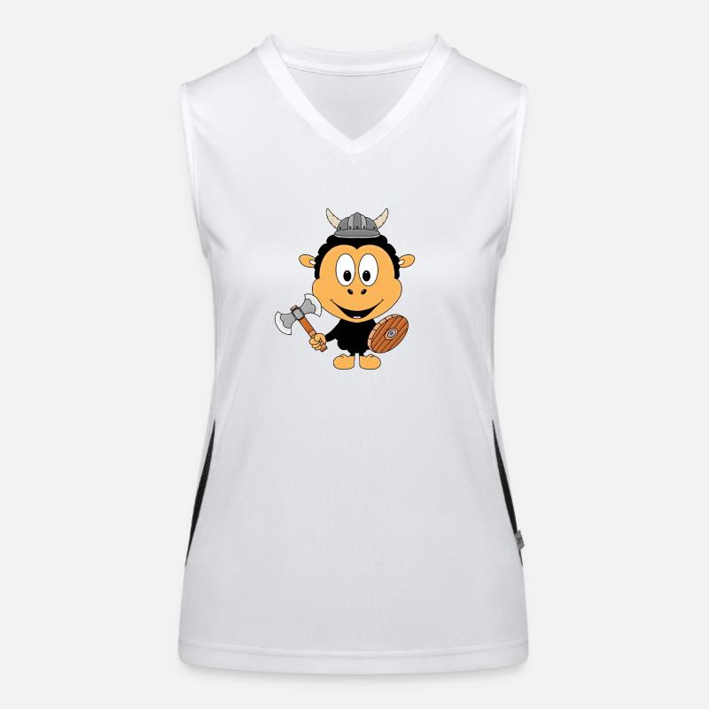 SCHWARZES SCHAF - WIKINGER - TIER - TIERISCH Funktionelles Kontrast-Tank Top für Frauen