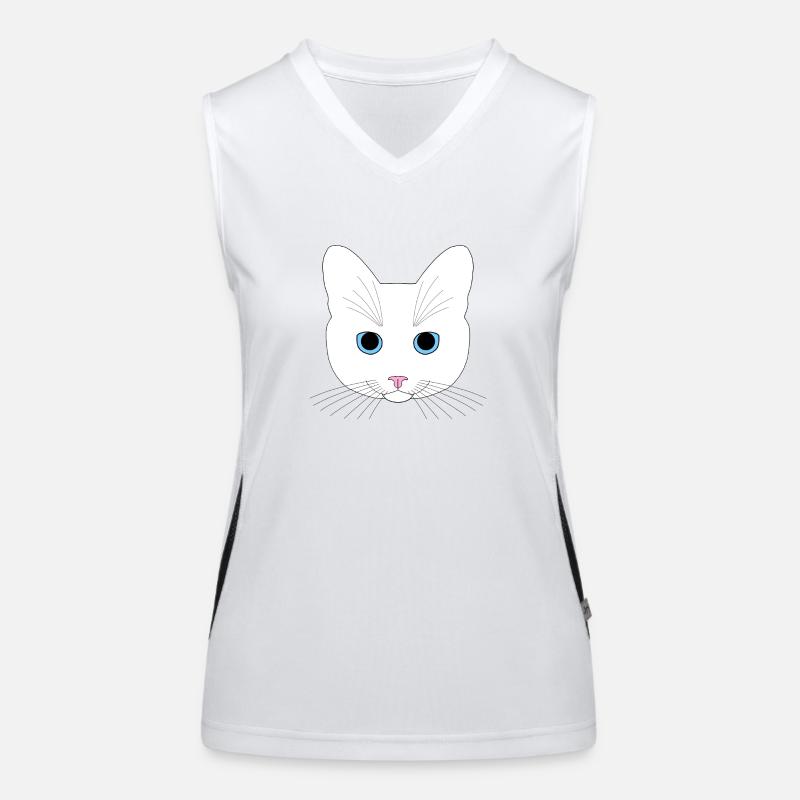 Weiße Katze Funktionelles Kontrast-Tank Top für Frauen