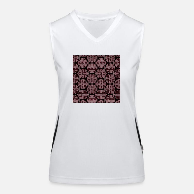 Chinesisches Muster Funktionelles Kontrast-Tank Top für Frauen