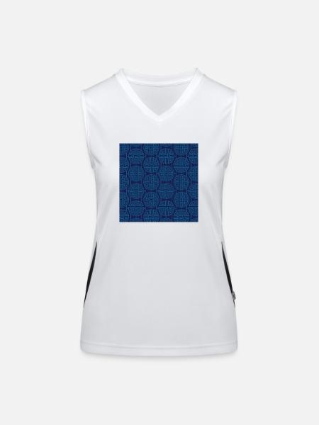 Modèle chinois - Débardeur respirant contrasté Femme - blanc/noir - Devant