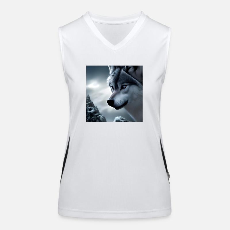Weißer Wolf Funktionelles Kontrast-Tank Top für Frauen