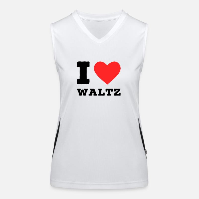 Ich liebe Walzer Funktionelles Kontrast-Tank Top für Frauen