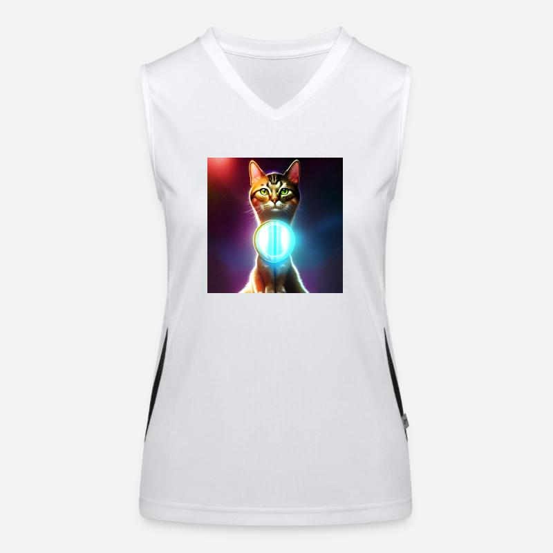 The Universe Cat Funktionelles Kontrast-Tank Top für Frauen