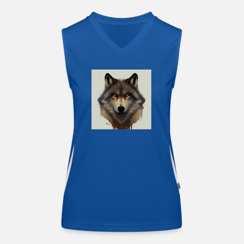 Portrait de visage de loup Débardeur respirant contrasté Femme