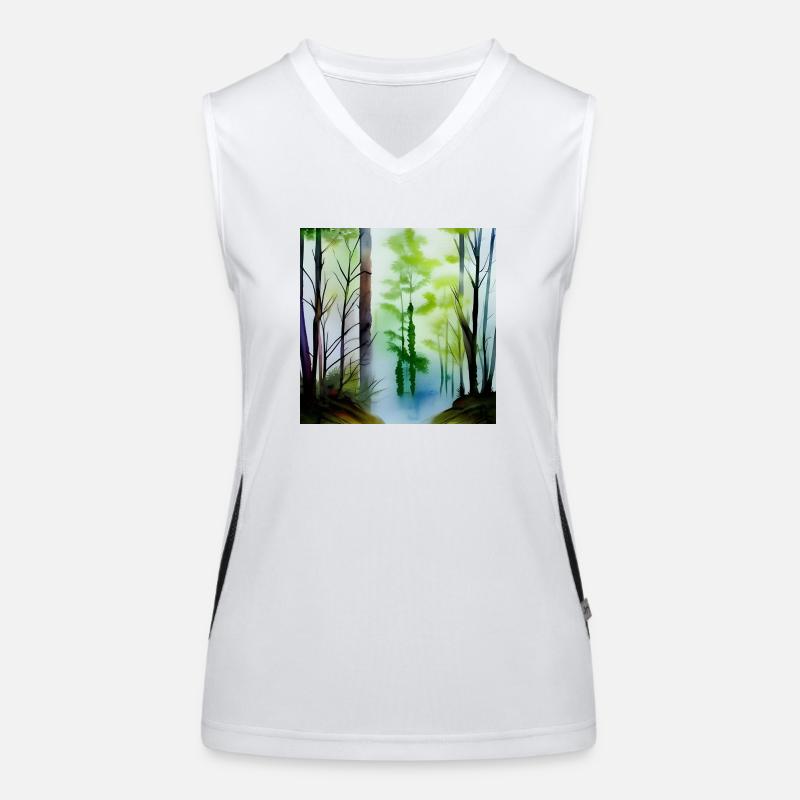 Art de l’image de la forêt Débardeur respirant contrasté Femme