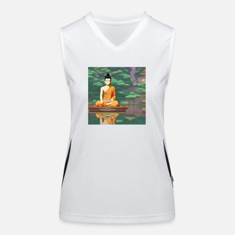 Art de statue de Bouddha de bande dessinée Débardeur respirant contrasté Femme