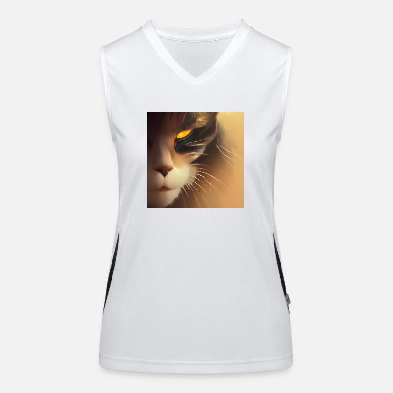 Visage de chat effrayant Débardeur respirant contrasté Femme