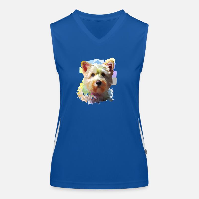 Bunter Abstrakter Geometrischer Hund Funktionelles Kontrast-Tank Top für Frauen