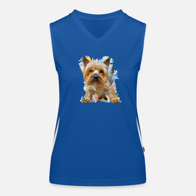 Colorful abstract geometric dog Women's Functional Contrast Tank Top