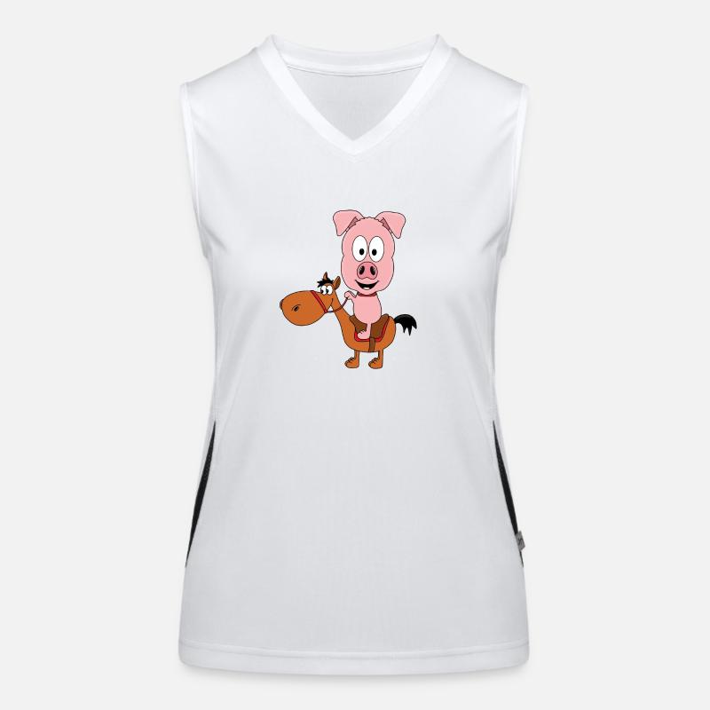 REITEN - PFERD - PONY - SCHWEIN - TIERE Funktionelles Kontrast-Tank Top für Frauen