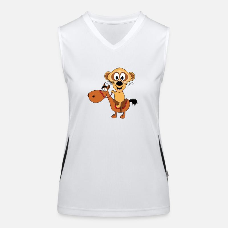 PFERD - REITEN - ERDMÄNNCHEN - TIERE - TIERISCH Funktionelles Kontrast-Tank Top für Frauen