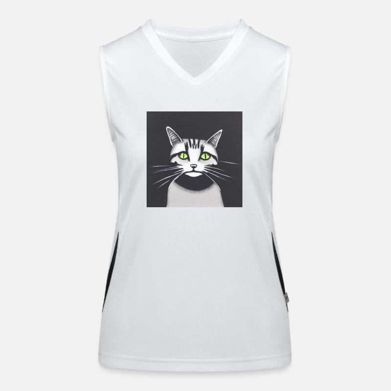 Katze Funktionelles Kontrast-Tank Top für Frauen