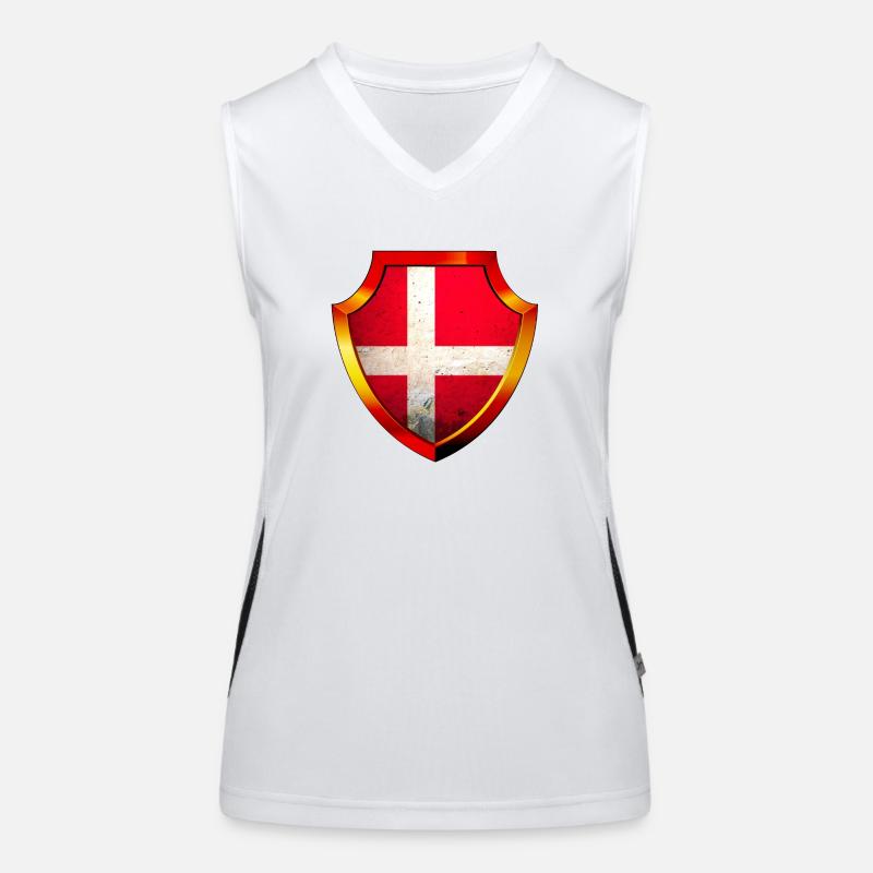 Danemark Copenhague Danois Scandinave Drapeau nordique Débardeur respirant contrasté Femme