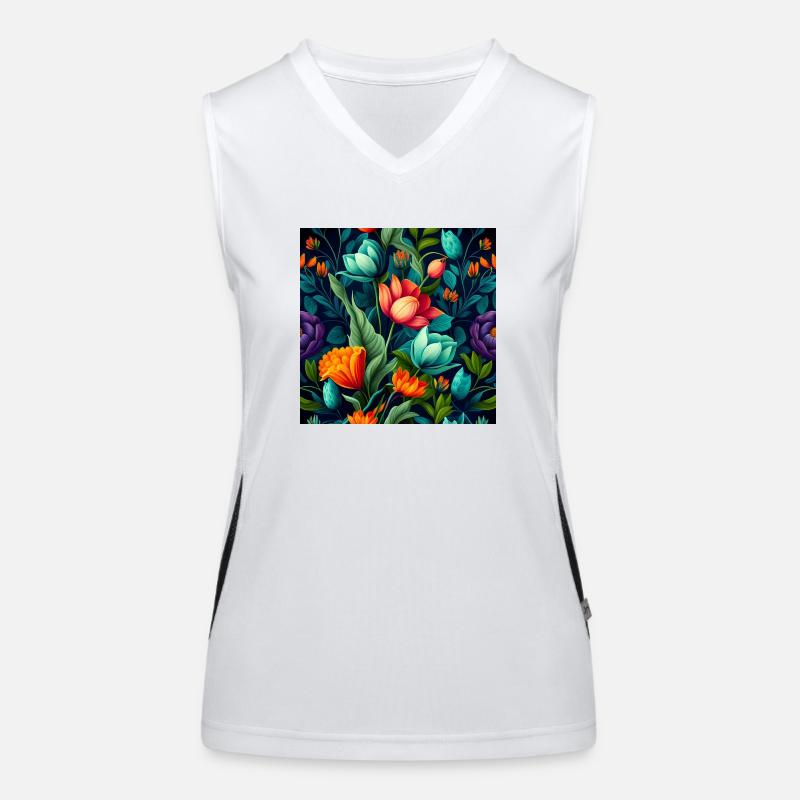 Floral Pattern Floral Design Women's Functional Contrast Tank Top