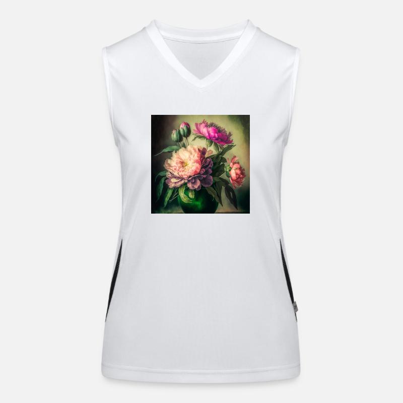Design floral 12 Débardeur respirant contrasté Femme