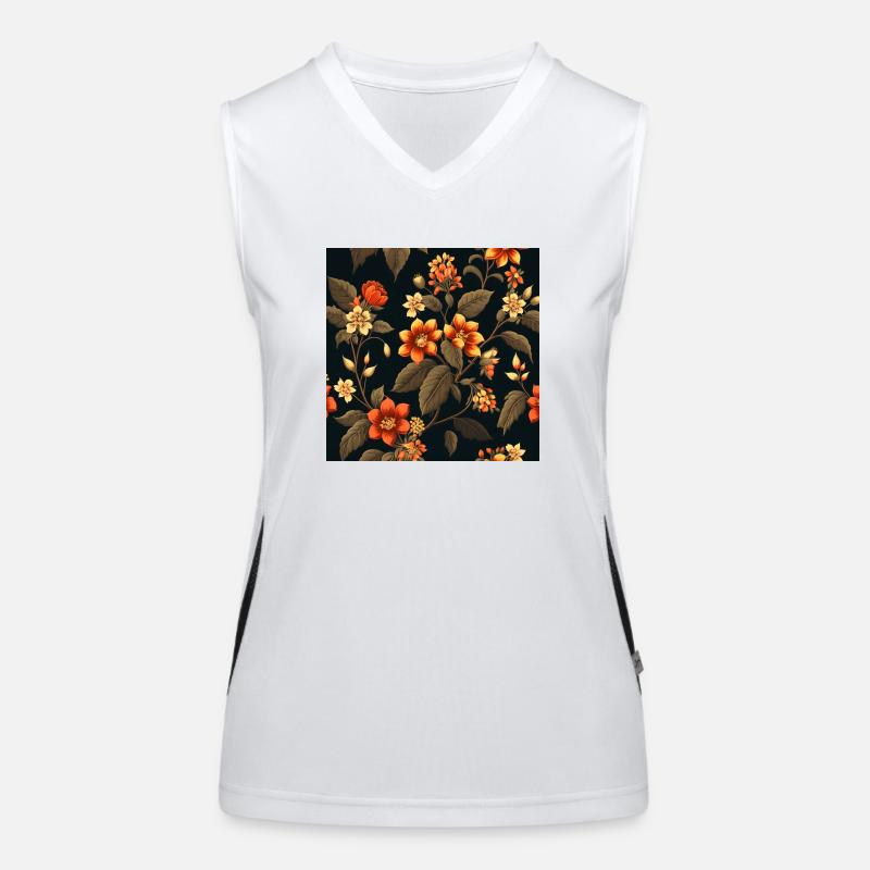 Design floral 23 Débardeur respirant contrasté Femme