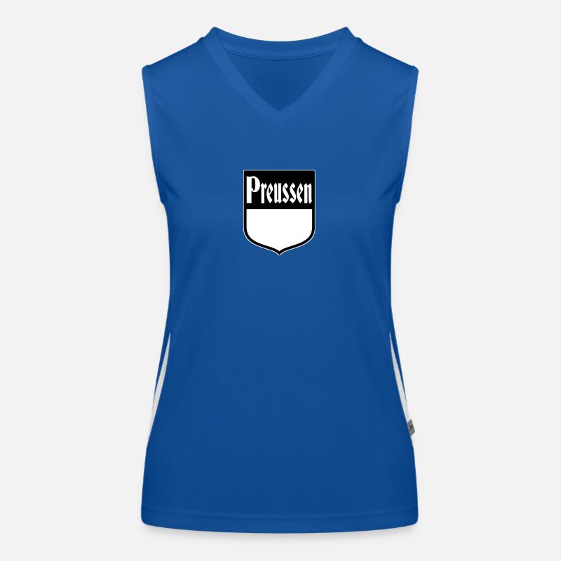 Preussen Wappen schwarz weis Funktionelles Kontrast-Tank Top für Frauen