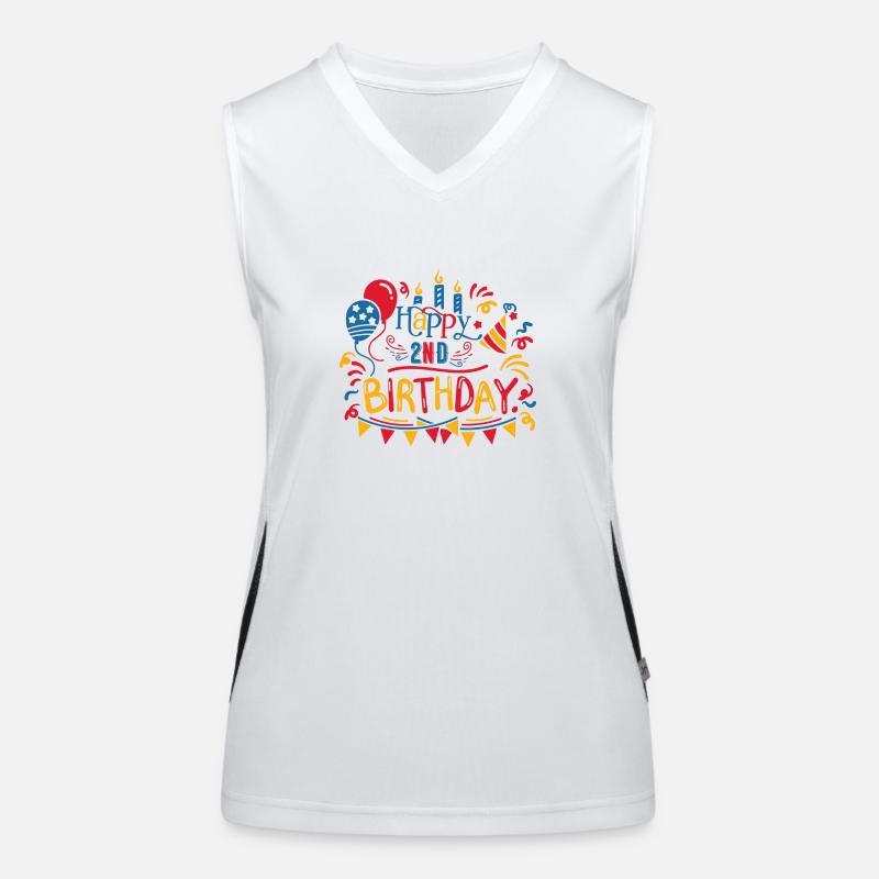 Happy 2nd Birthday Second 2 Year Old Gift Ideas Women's Functional Contrast Tank Top
