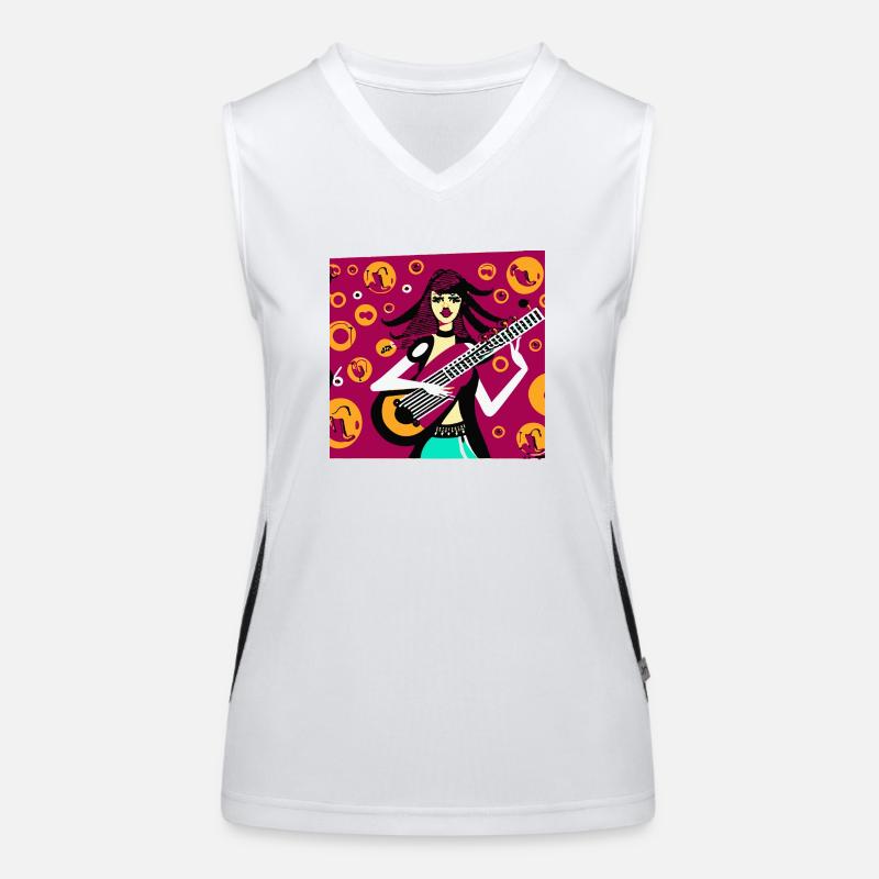 Musik-Mädchen Funktionelles Kontrast-Tank Top für Frauen