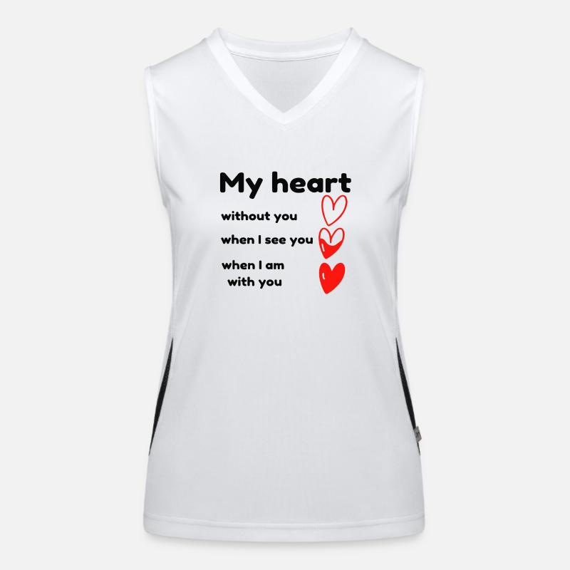 My Heart Valentinstag Funktionelles Kontrast-Tank Top für Frauen