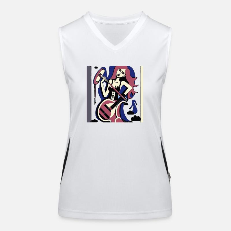 Musik Mädchen Funktionelles Kontrast-Tank Top für Frauen