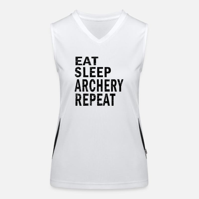 Eat sleep archery repeat for archery lovers Funktionelles Kontrast-Tank Top für Frauen