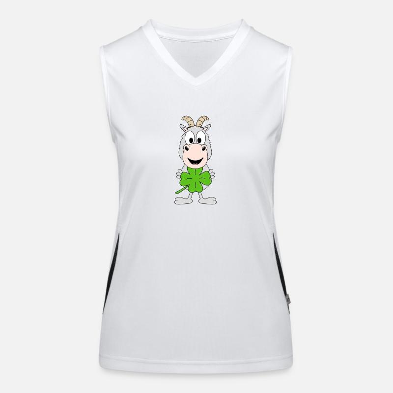 KLEEBLATT - GLÜCKSBRINGER - ZIEGE - TIER Funktionelles Kontrast-Tank Top für Frauen