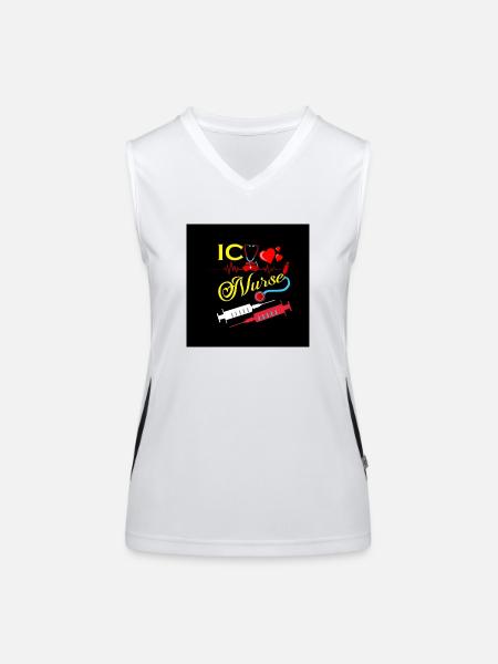 Nurse Injection Design - Women's Functional Contrast Tank Top - white/black - Front