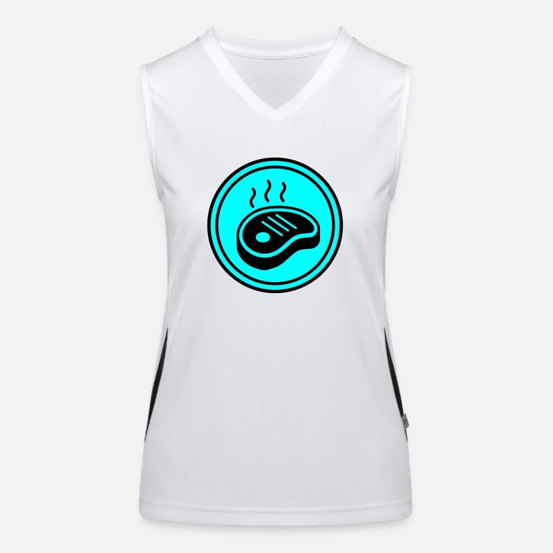 Steak icon circle Women's Functional Contrast Tank Top