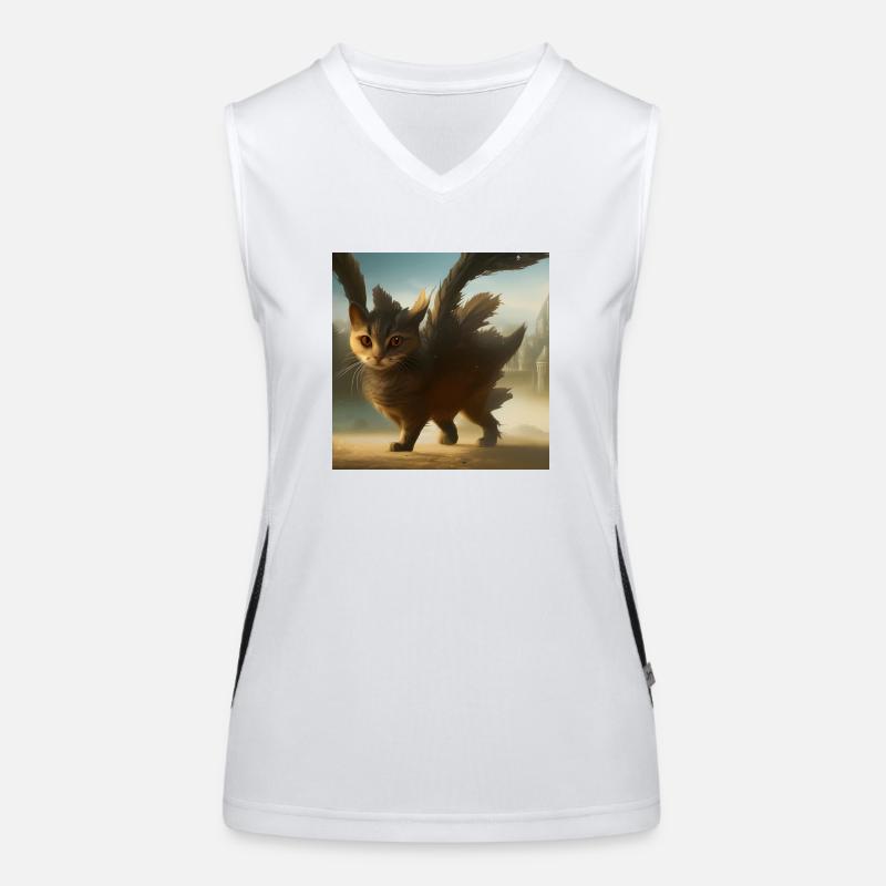 Fliegende Katze Funktionelles Kontrast-Tank Top für Frauen