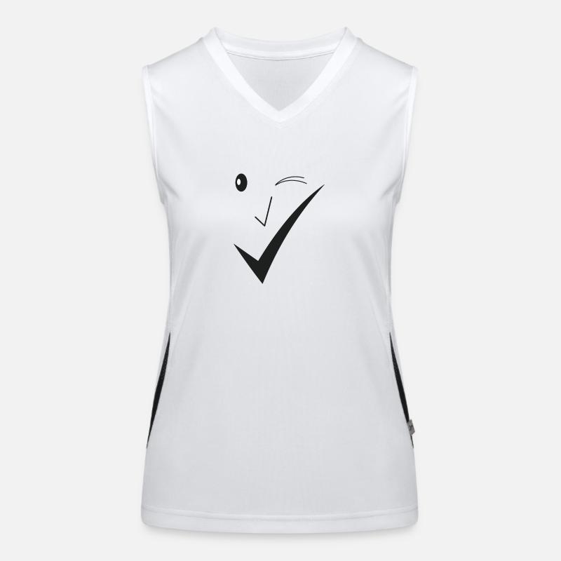 Feines Lächeln - Feines Gesicht D01. Funktionelles Kontrast-Tank Top für Frauen