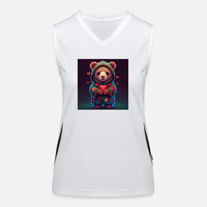 Cute Teddy Bear Women's Functional Contrast Tank Top