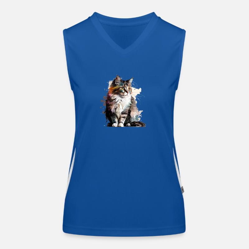 Katze Funktionelles Kontrast-Tank Top für Frauen