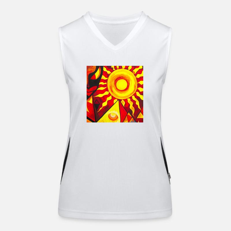 Alien visiting the pyramids Women's Functional Contrast Tank Top