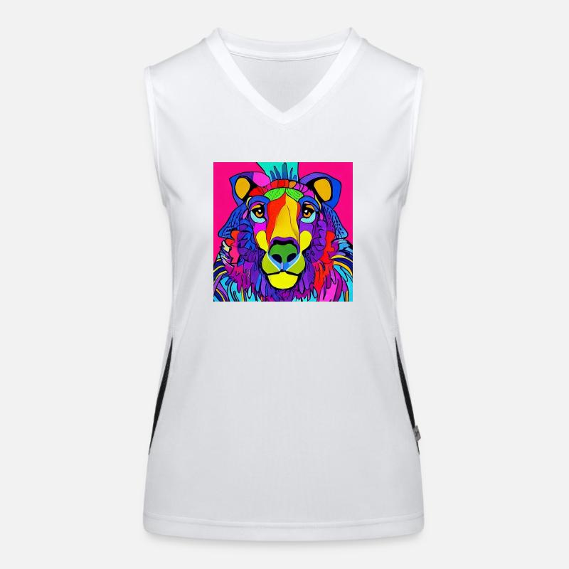 Löwe, abstrakt Funktionelles Kontrast-Tank Top für Frauen