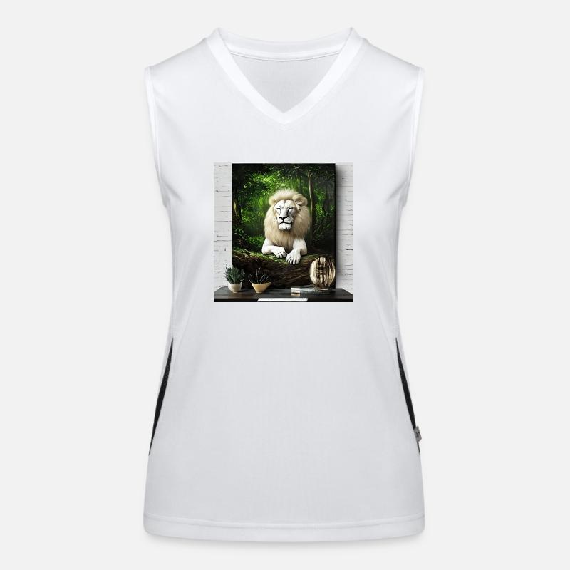 White, majestic lion Women's Functional Contrast Tank Top