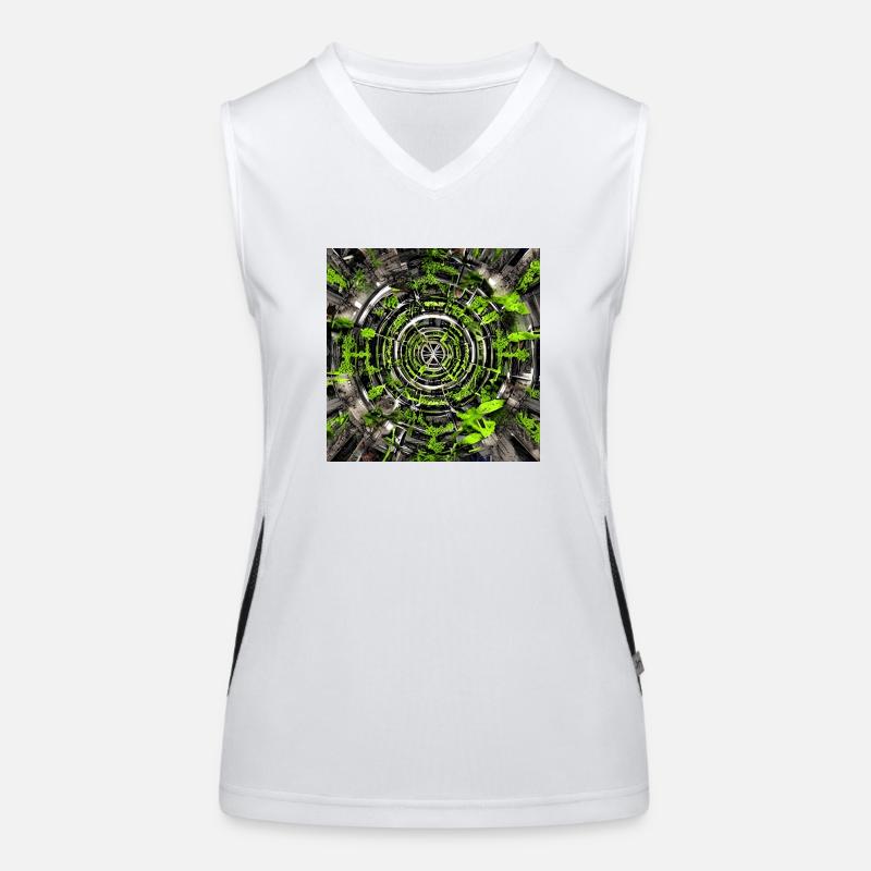 Abstract planes of plants Women's Functional Contrast Tank Top