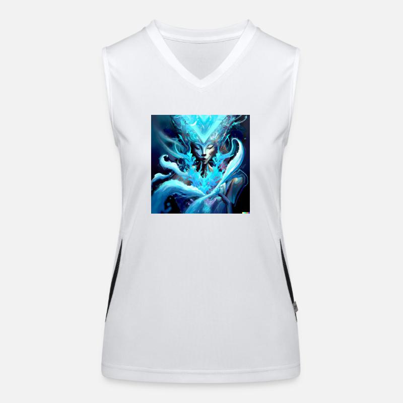 Blauer Geist digital art Funktionelles Kontrast-Tank Top für Frauen