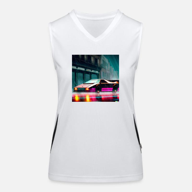 Synthwave Sport Auto digital art Women's Functional Contrast Tank Top