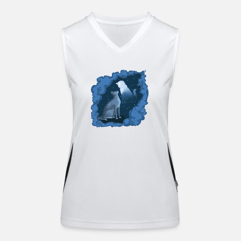Jayfeather Häherfeder Graue Katze Halfmoon Mond Funktionelles Kontrast-Tank Top für Frauen
