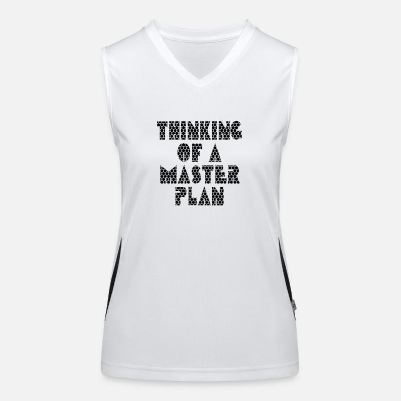 Thinking of a master plan black Women's Functional Contrast Tank Top
