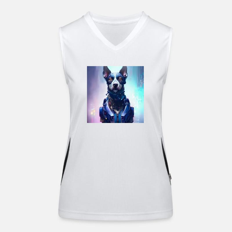 Futuristic dog Women's Functional Contrast Tank Top