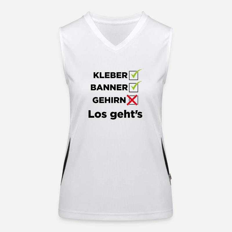 Kleber, Banner, Gehirn Funktionelles Kontrast-Tank Top für Frauen