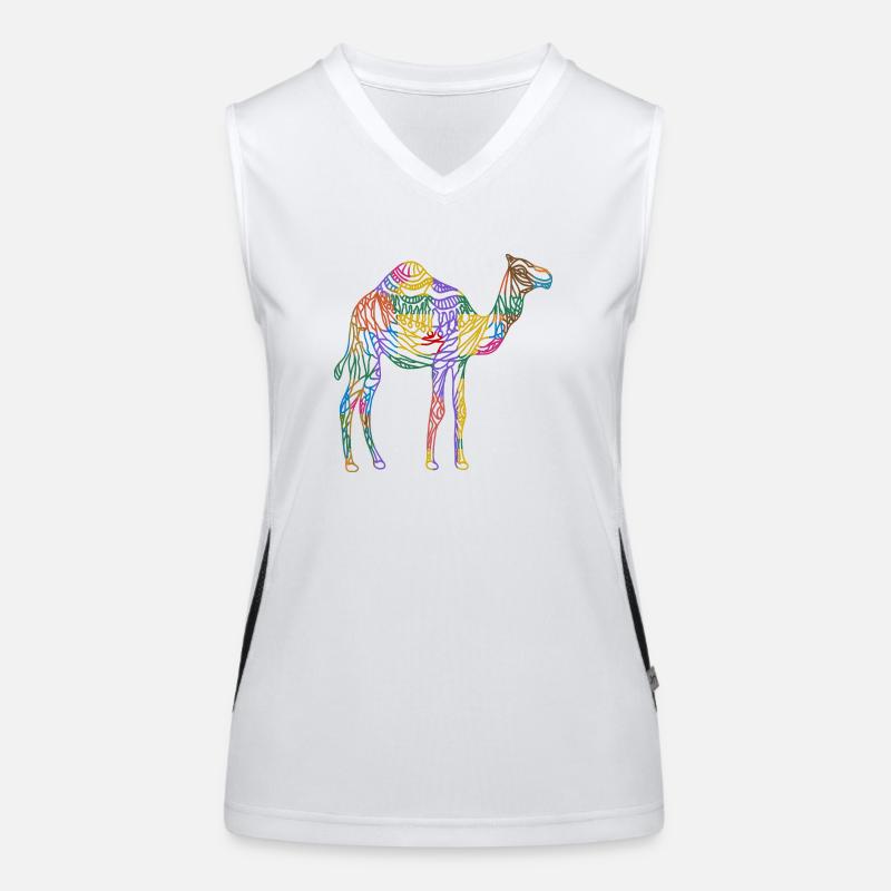Kamel Funktionelles Kontrast-Tank Top für Frauen