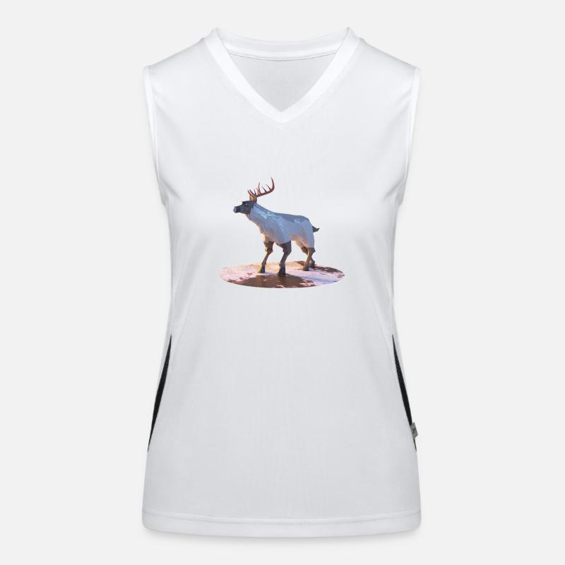 Low Poly Rentiere Funktionelles Kontrast-Tank Top für Frauen