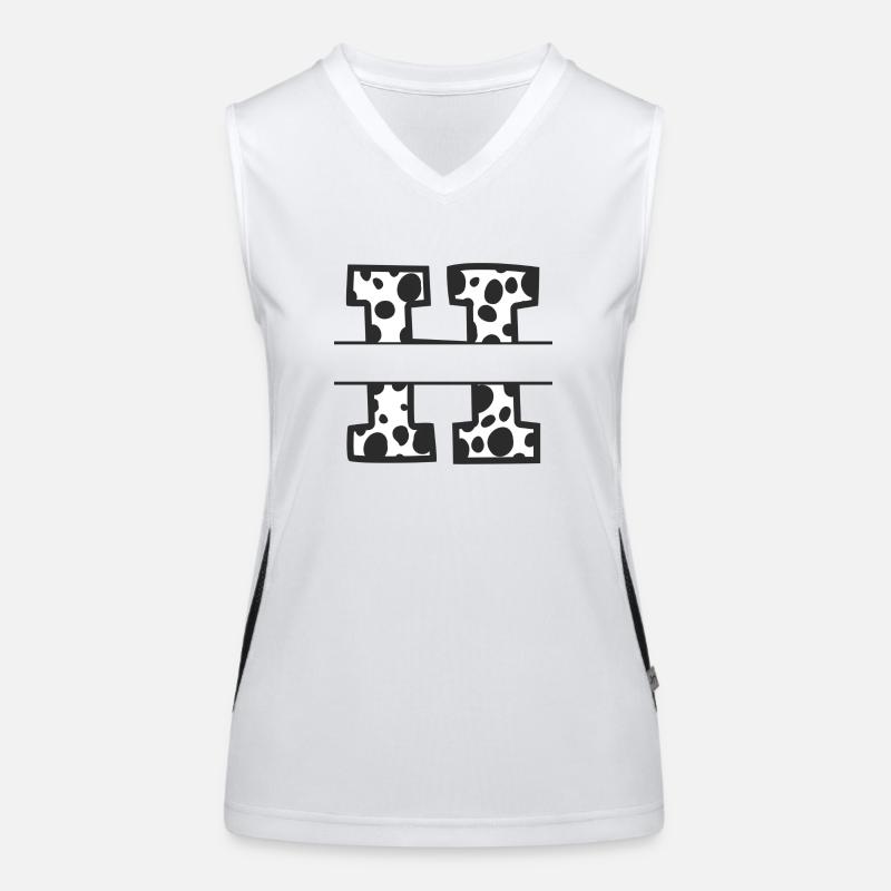 Buchstabe H benutzerdefiniertes Kuhmuster Funktionelles Kontrast-Tank Top für Frauen