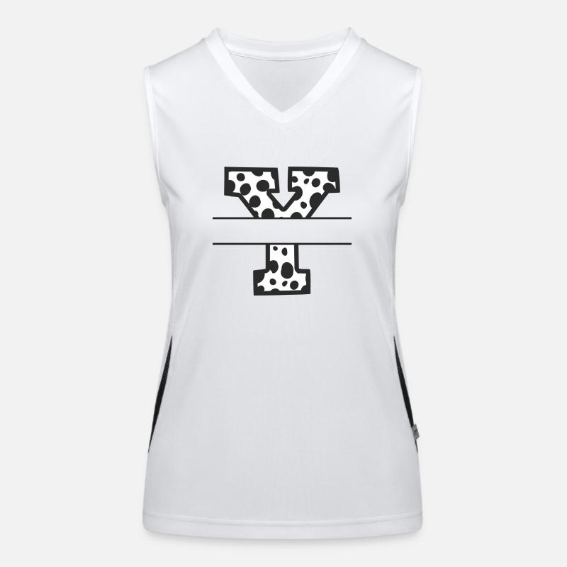 Letter Y benutzerdefiniertes Kuhmuster Funktionelles Kontrast-Tank Top für Frauen