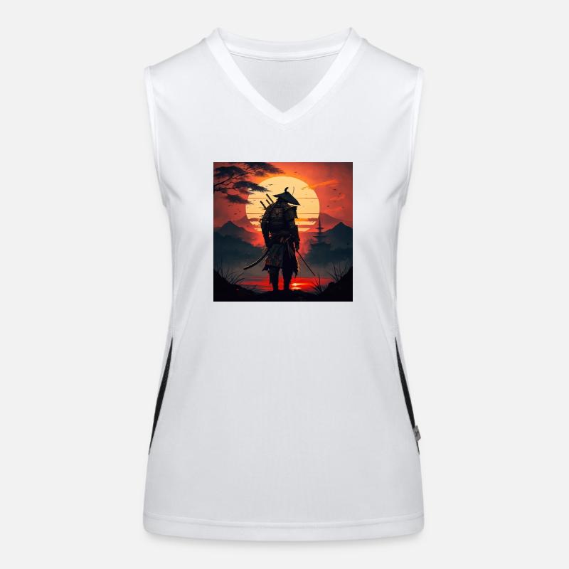 Samurai goes into the sunrise gift Women's Functional Contrast Tank Top