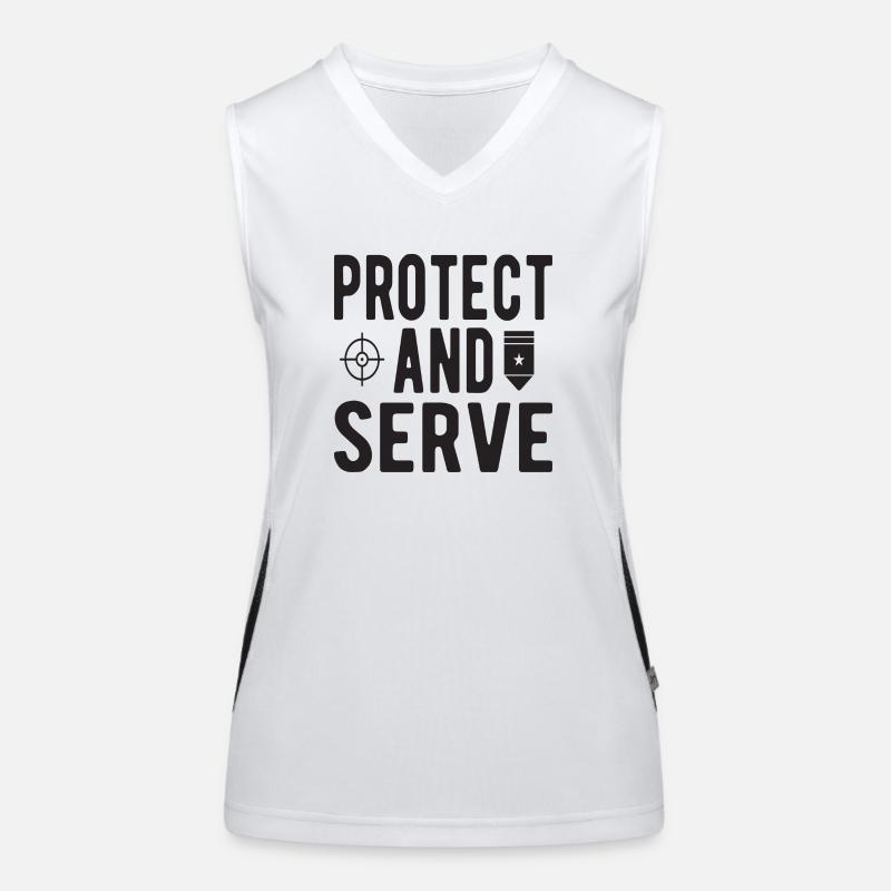 Protect and Serve Funktionelles Kontrast-Tank Top für Frauen