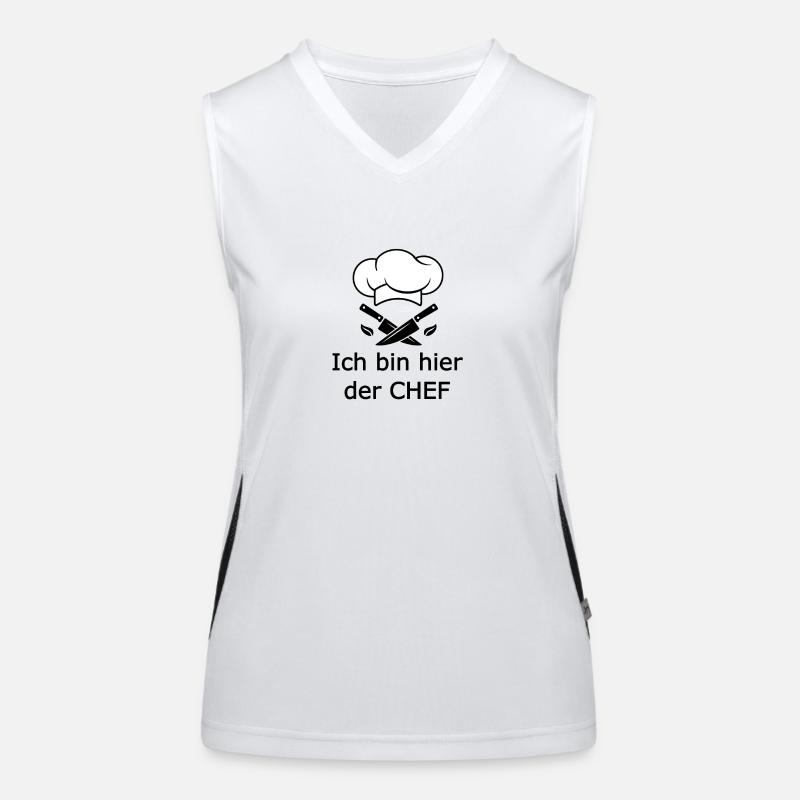Ich bin hier der CHEF Funktionelles Kontrast-Tank Top für Frauen